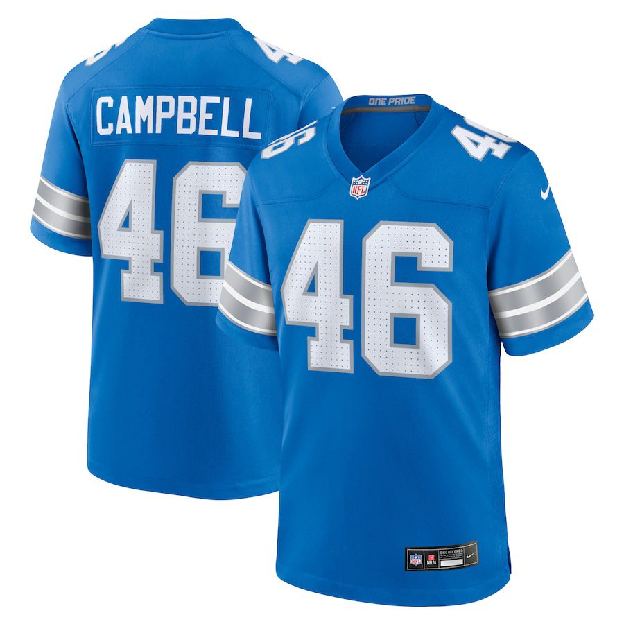 Men Detroit Lions #46 Jack Campbell Nike Blue Game NFL Jersey->detroit lions->NFL Jersey